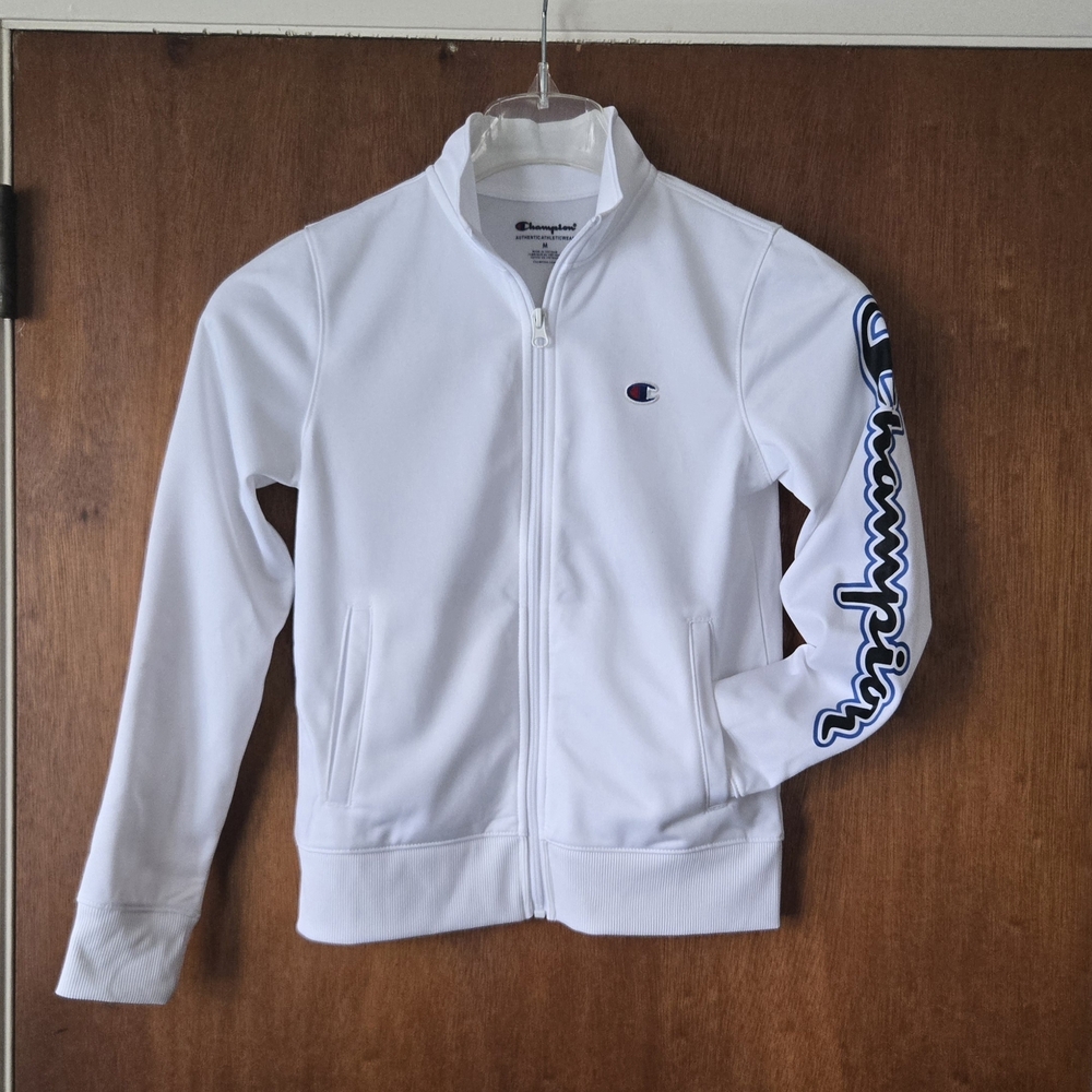 Champion Kids White Track Jacket Boys Size M